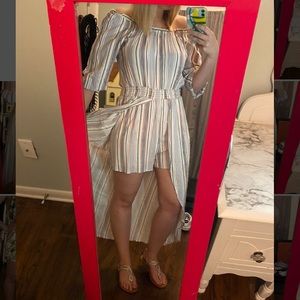 High Low Striped Romper